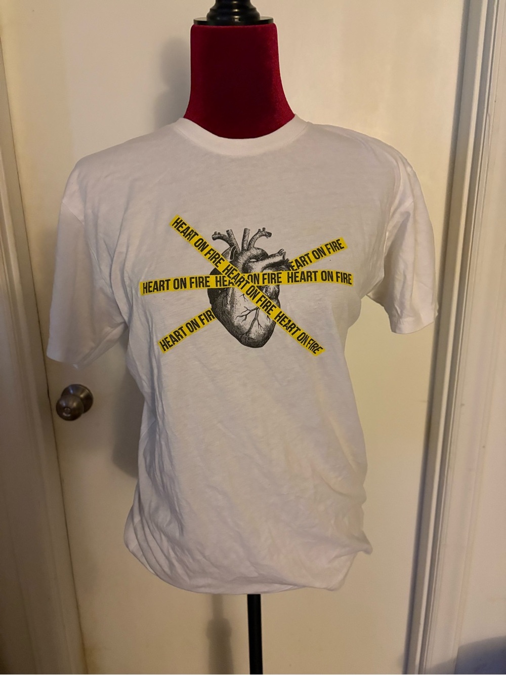 Graphic 'Heart on Fire' White Tee